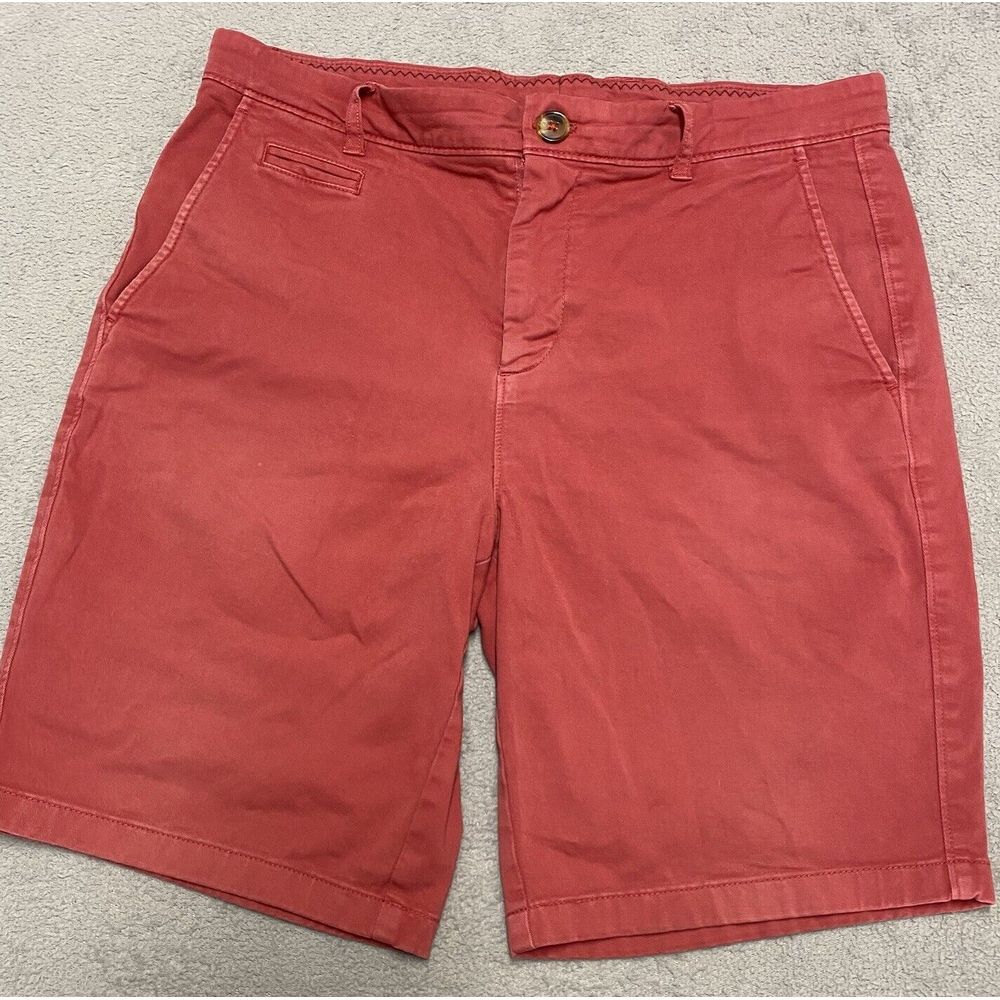 Johnnie O Shorts Mens 33 Red Golf Beach Casual Pockets Preppy Flat Front